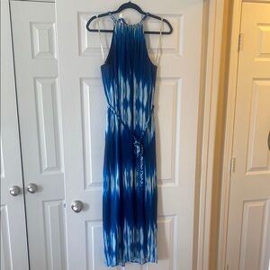 Blue Tie-Dye Maxi Dress